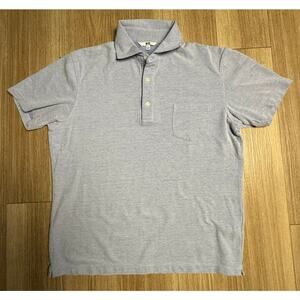 Uniqlo Mens Size M Light Blue Short Sleeve Pique Polo Shirt Chest Pocket Cotton